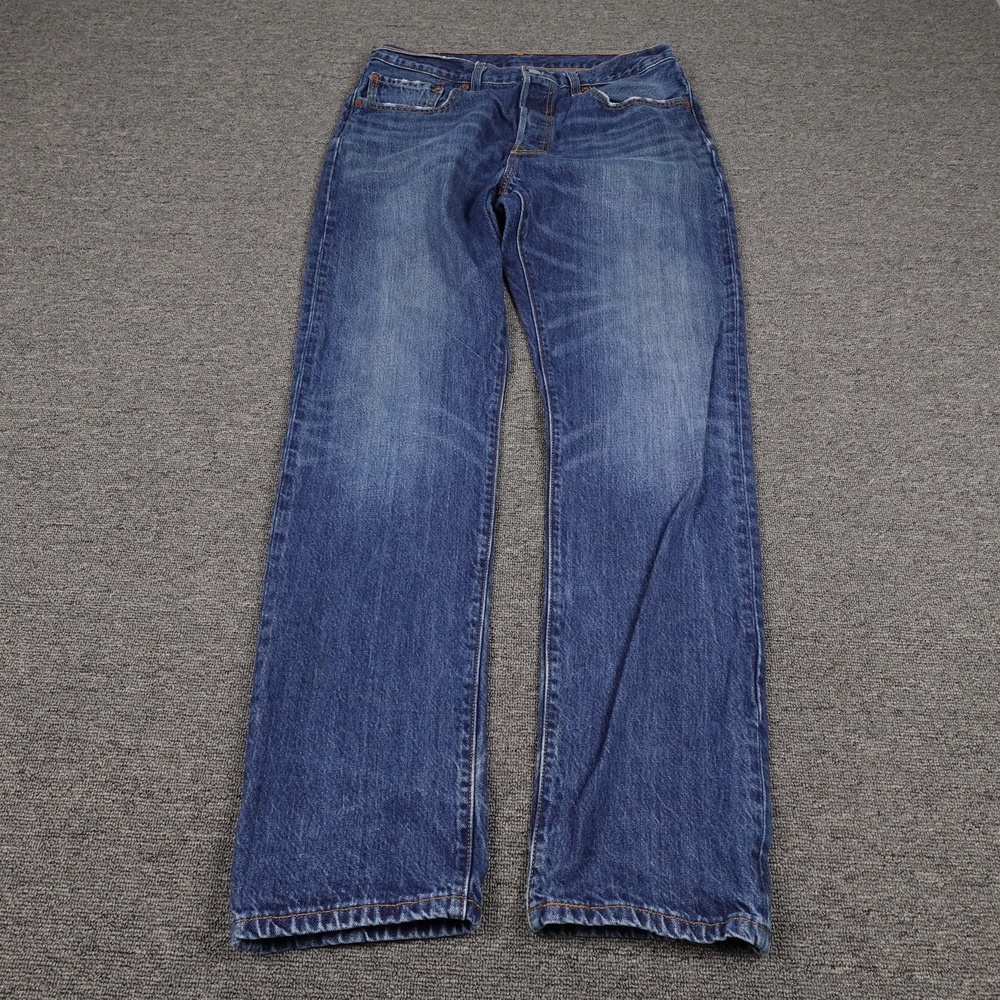 Levi's 501 Jeans Mens 31x32 Blue Wash Regular Straight Button Fly Denim Pants